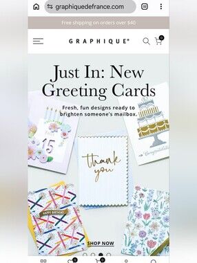 Graphique De France Elegant Coastal Thank You Note Cards Nwt